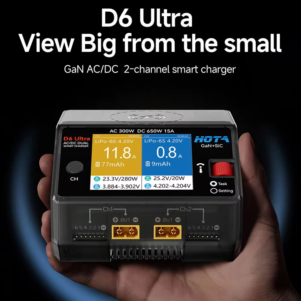 HOTA D6 Ultra GaN+SiC Dual Cha - Balance Charger Rc recension och pris