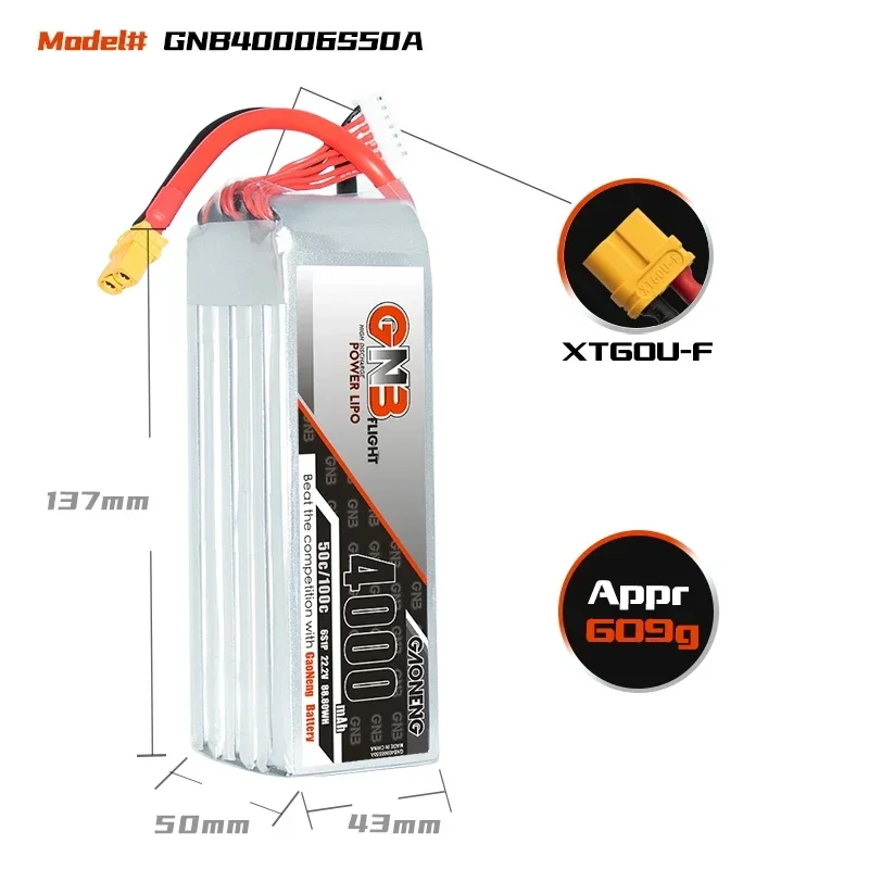 GAONENG GNB 4000mAh 6S 50C 100 - Lipo Battery 6S recension och pris