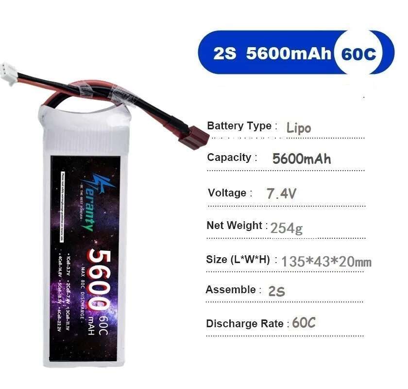 TERANTY 5600MAH 60C 2S 3S 4S 6 - Lipo Battery 6S recension och pris